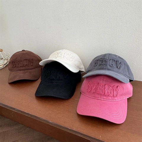 Berretto da Baseball Vintage Distressed da Donna Ricamo Lettere Stary Regolabile Casual Protezione Solare Sportivo Cappello