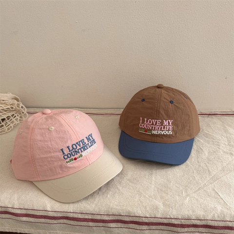 Japanese Vintage Contrast Color Acrylic Baseball Cap Breathable Embroidery Sun Protection Outdoor Sport Adjustable Sun Hat