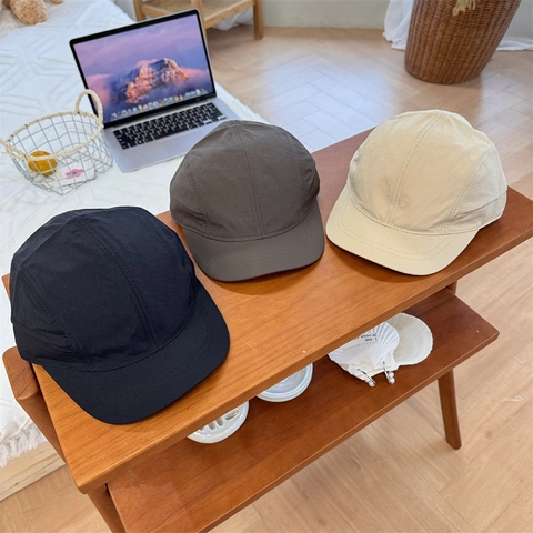 Vintage Quick Dry Short Brim Five-Panel Baseball Cap For Men Women Minimalist Streetwear Sunshade Breathable Camper Hat