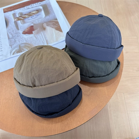 Docker Hat Miki Hat Brimless Cap Quick Dry Summer Hip Hop Streetwear Adjustable Beanie Skullcap Acrylic Hat Men Women