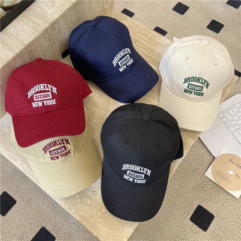Casquette de Baseball en Polyester avec Broderie Brooklyn pour Hommes Femmes Rétro Réglable Chapeau de Soleil Extérieur