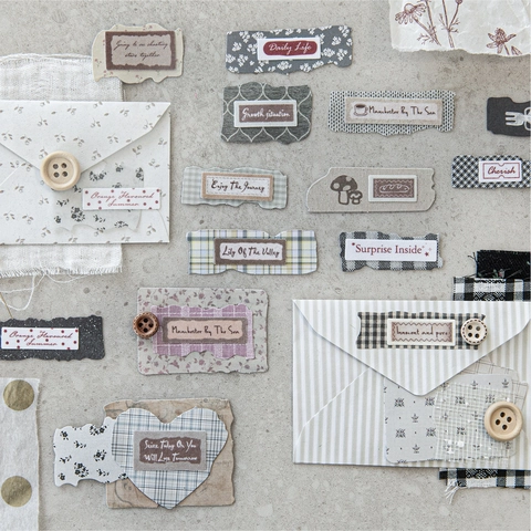 Vintage Scrapbooking Sticker Pack Retro Specialty Paper DIY Material For Journaling Crafting Planning Floral Pattern Junk Journal Supplies