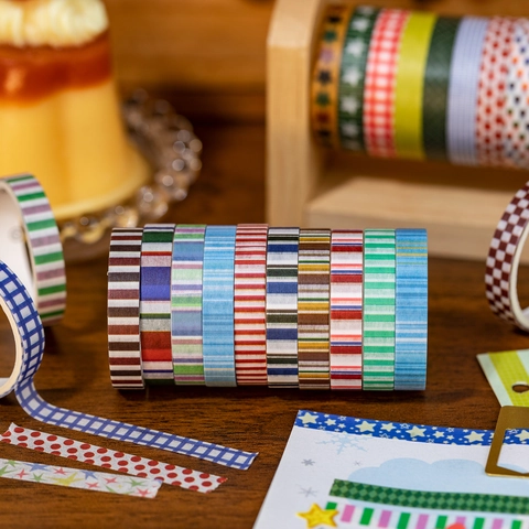 Nastro Washi in Stile Retrò Showa Motivo Geometrico Vintage Nastro Adesivo per Scrapbooking Fai Da Te Creazioni Artigianali Regalo
