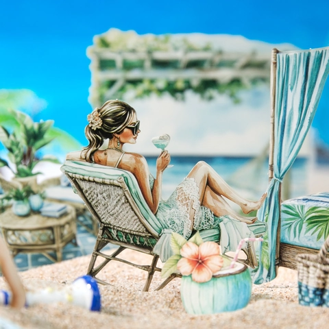 Sommerurlaub PET Aufkleber Material Paket Mode Illustration Scrapbooking Dekorative Aufkleber Für Journal Planer DIY Kunst