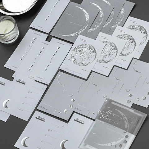 Vintage Silber Heißfolienprägung Geprägte Dekorative Notizblöcke Für Scrapbooking Schreibwaren DIY Beschreibbare Material Papierkarten