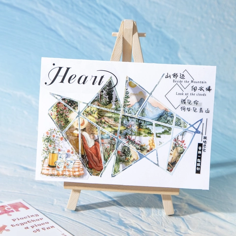 Adesivi per Scenari in Stile Puzzle in Carta Washi per Scrapbooking DIY Journaling Cancelleria Decorativa Stile Zakka