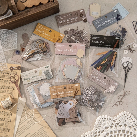 Vintage Hollow White Kraft Paper Journal Material Collection For Scrapbooking DIY Decorative Artistic Stationery Supplies
