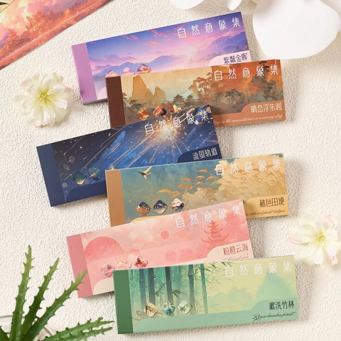 Natural Scenery Landscape Washi Paper Decorative Stickers Aesthetic Background Material For Scrapbooking DIY Art Craft Decoration
