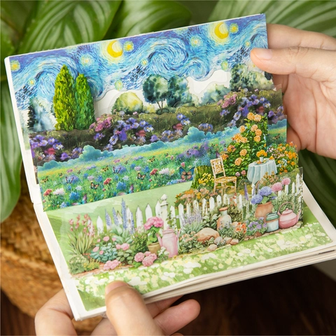 Vintage Natuurhistorisch Museum Stickers PET Wit Kraftpapier Botanisch Zeelandschap Voor Scrapbooking DIY Decoratie