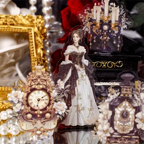 Collection d'Autocollants en Papier de Style Palais Victorien Rétro Série Gorgeous Dream Role Autocollants DIY pour Manuel