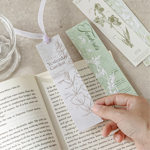 Forest Prelude Series Embossed Paper Bookmarks Vintage Floral Botanical Design Stationery For Journaling School Office Use