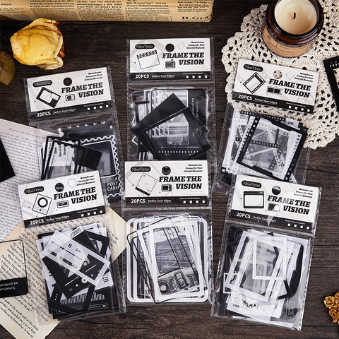 Vintage Filmframe PET Stickers Retro Movie Camerastijl Journaling Decoratieve Randen Scrapbooking Materiaal Voor DIY Kunst Ambacht