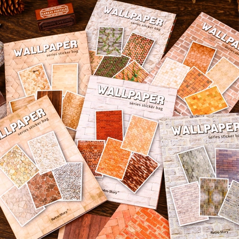 Retro Story Series Vintage Wall Texture Washi Stickers 10Pcs Vellum Paper Butterfly Sticker Pack For Journal DIY Crafting Decor