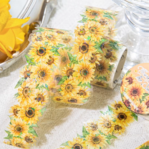 Blossom Dream Serie PET Floral Decoratieve Tape Vintage Holografische Bloem Journaling Stickers Voor Scrapbooking DIY Kantoorartikelen Decor