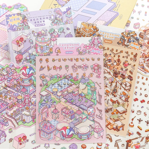 Große Capybara Serie Miniatur Szenario Aufkleber Set Für Scrapbooking DIY Journal Dekorative PET Wasserdichte Aufkleber Blatt
