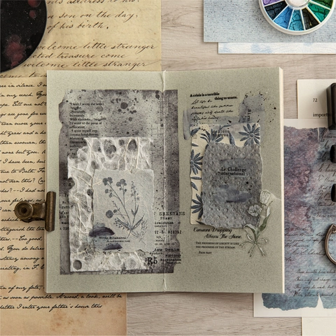 Vintage Mottled Ink Mark Serie PET Transfer Aufkleber Retro Künstlerische DIY Scrapbooking Dekorative Aufkleber Für Journal Handwerk