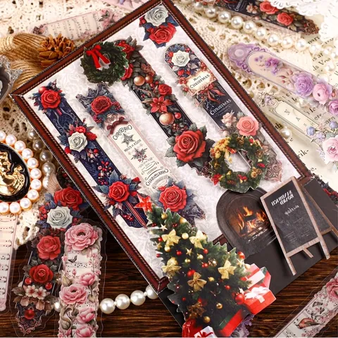 Vintage Floral Sticker Pack Retro Vine Garland Series PET Decorative Decals For Scrapbooking Journaling DIY Stationery Decor