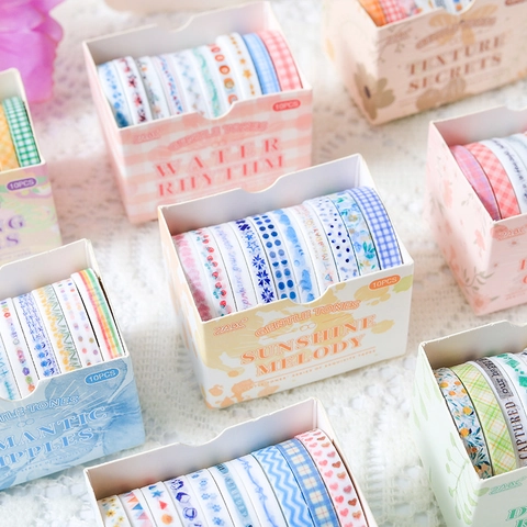 Lot De Rubans Washi À Bordures Pastel Douces Ruban Adhésif Décoratif À Motif Pour Bricolage Scrapbooking Journal Fournitures De Papeterie