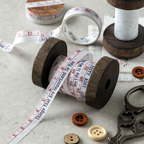Washi Tape Righello Vintage Motivo a Metro Retrò per Diario Scrapbooking Decorazione Artigianale Fai da Te Nastro di Carta Cancelleria
