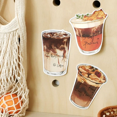 Note Adesive Vintage a Tema Caffè In Carta Da Lettere Per Scrapbooking Illustrazioni Estetiche Per Appunti Quotidiani
