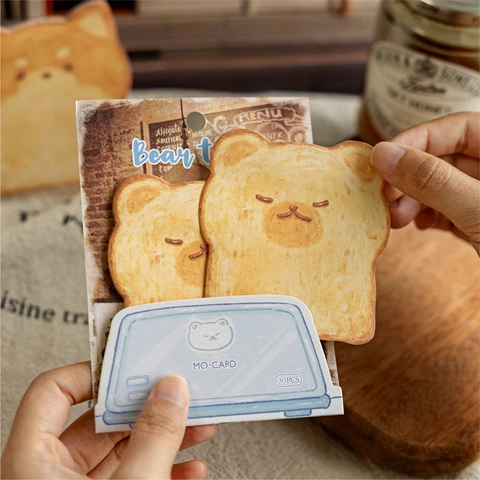 Creative Cartoon Animal Toast Shape Writable Paper Memo Pads For Scrapbooking School Office Decorative Sticky Notes