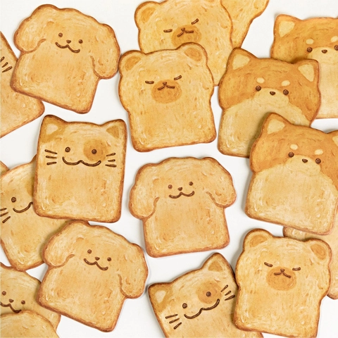 Creative Cartoon Animal Toast Shape Writable Paper Memo Pads For Scrapbooking School Office Decorative Sticky Notes