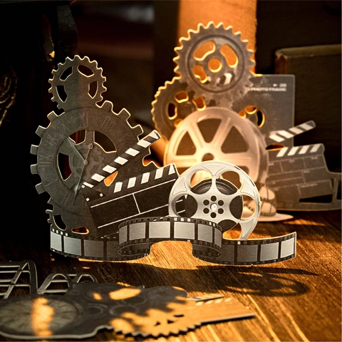 Pegatinas Decorativas de Scrapbooking Steampunk Vintage Varios Patrones Engranajes Mecánicos Retro Papel Kraft Blanco Bricolaje Art Journaling