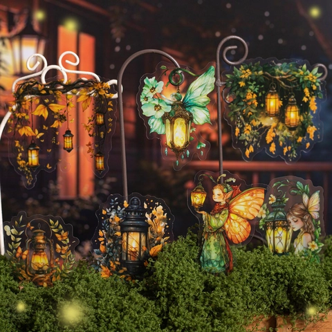 Firefly Lamp Serie PET Dekorative Aufkleber Retro Laterne Blume Fee Muster Für Scrapbooking DIY Handwerk Journaling Ästhetik Schreibwaren