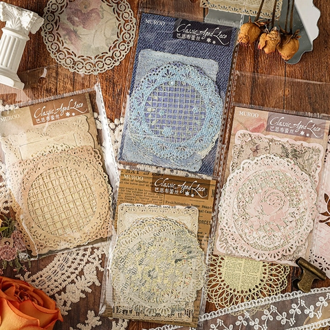 Papel de Material de Encaje Vintage Hueco Estilo Nórdico Papel Kraft Blanco Estampado Scrapbooking DIY Papel Decorativo Arte