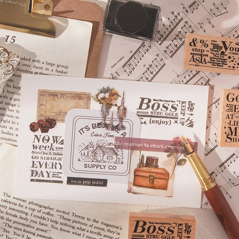 Vintage Holzgummistempel Traum Ewig Serie Englische Phrasen Für DIY Journal Scrapbooking Büro Dekoration Schreibwaren Zubehör