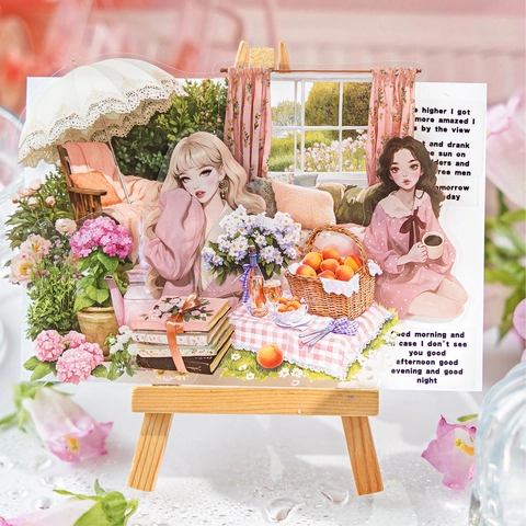 Candy Poetry Beauty Era PET Sticker Vintage Girl Character Scrapbooking Decorative Sticker For Journal Diary Stationery