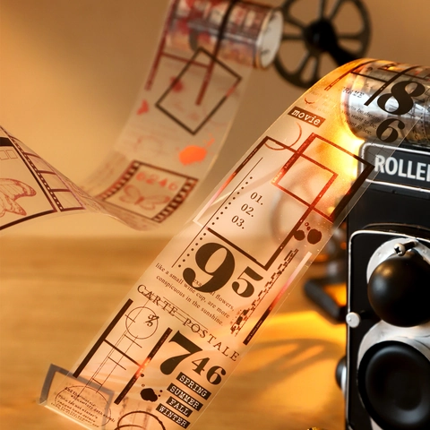 Vintage PET Decoratieve Tape Filmrand Retro Collage Stickers Voor Journaling Scrapbooking DIY Foto Dagboek Decoratie