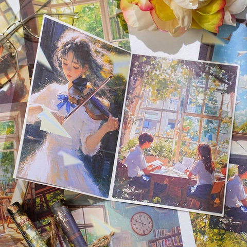 Artistiek Vintage Aquarel Materiaal Papier Voor Scrapbooking Journal Decoratie DIY Collage Knutselen Briefpapier Studenten