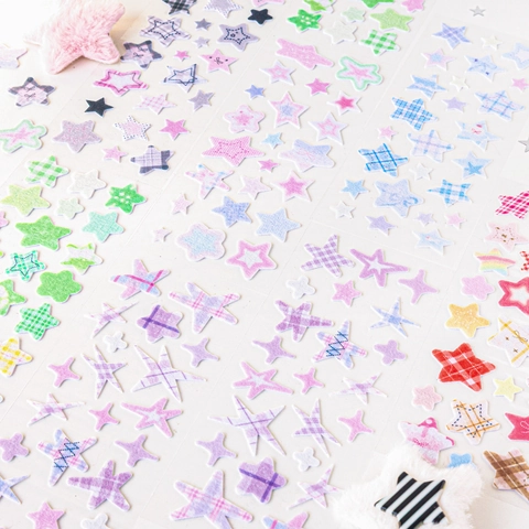 Cute 3D Felt Star Stickers For Scrapbooking DIY Journal Decoration Starry Stationery Stickers 1 Sheet For Kids Girls