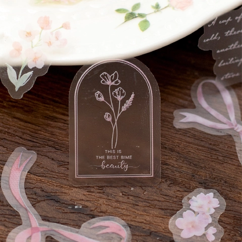 Twilight PET Tape Lace Flower Series Matte Die Cut Decorative Scraper Stickers Floral Patterns DIY Scrapbooking Stationery