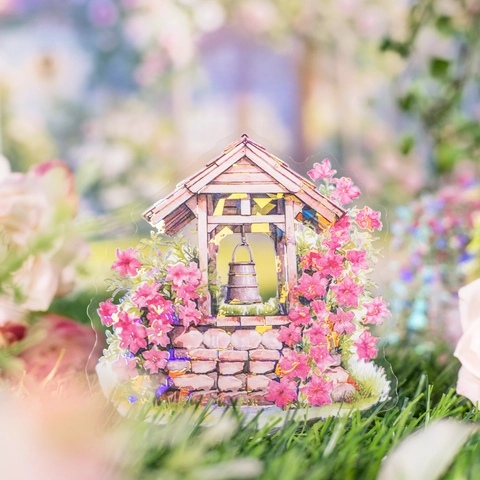 Wunschbrunnen Garten Blumen PET Aufkleber Scrapbooking Dekorative Wasserdichte Journal Planer Ästhetische Schreibwaren Etiketten