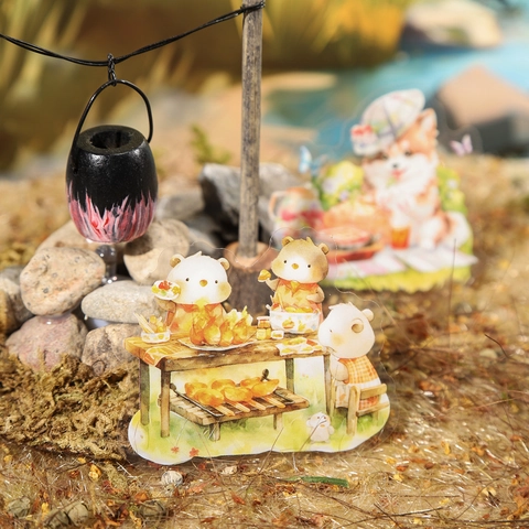 Adesivi in PET Festa degli Animali Trasparenti Carini Cartoni Animati Forniture per Scrapbooking per Diario Fai-da-te Decorazione