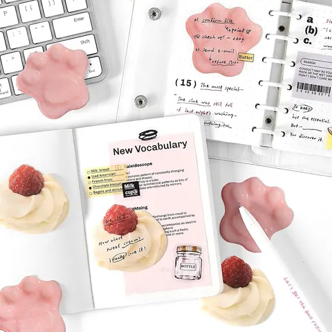 Notas Adhesivas con Forma de Postre de la Serie Panadería Vintage Material de Papel Bloc de Notas Estampado para Manualidades