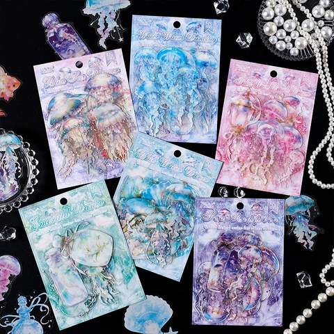 Ocean Waltz Méduse PET Autocollants Thème Mer Onirique Imperméables Décoratifs Pour DIY Scrapbook Journal Hand Account Papeterie