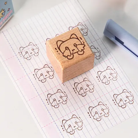 Niedlicher Cartoon Tier Buchenholz Gummistempel Für DIY Scrapbooking Journaling Dekorative Schreibwaren Schule Bürobedarf