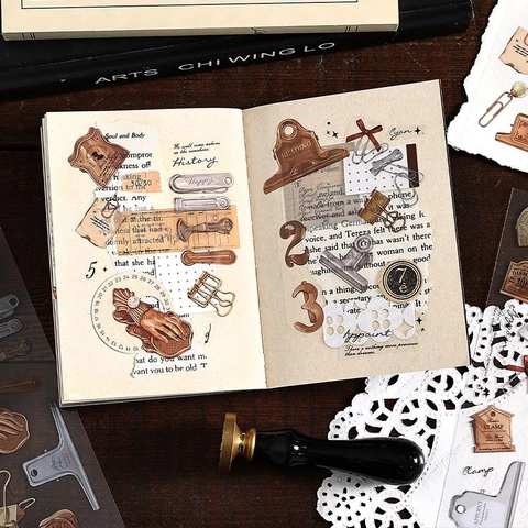 Juego de Cintas Adhesivas Decorativas de PET Vintage para Scrapbooking Diario Manualidades Estética Floral Suministros de Papelería