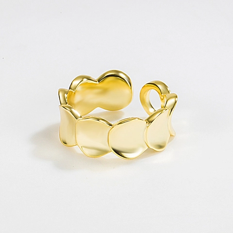 Anillo Ondulado Ajustable de Plata de Ley S925 Con Patrón de Escamas de Pescado Irregulares Anillo de Dedo Abierto Joyería Mujer