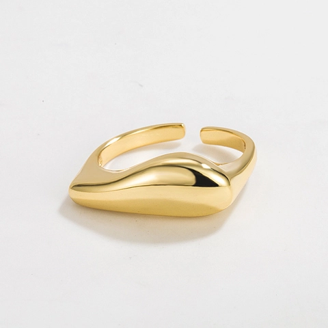 Französischer Stil 925 Sterlingsilber Unregelmäßiger Offener Ring Für Damen Minimalistisch Geschmolzenes Lava Design Flüssiger Ring Schmuck