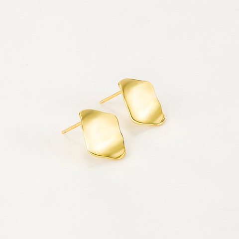 Orecchini a Lobo in Argento Sterling 925 Geometrici a Onde Irregolari per Donna Minimalisti Placcati Oro 18K Gioielli Moda Estetici
