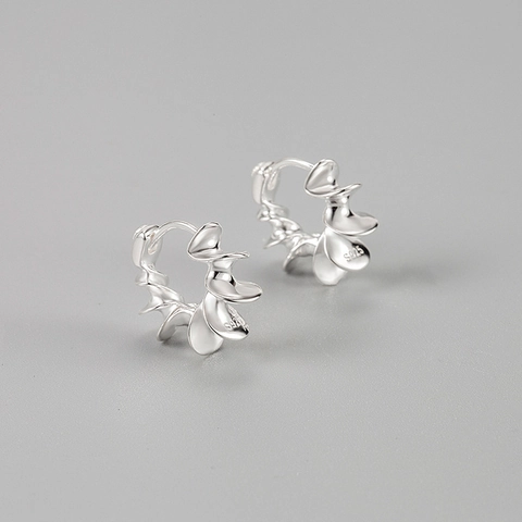 Pendientes de Aro con Espiral Retorcida de Plata de Ley 925 para Mujer Joyería de Plata Galvanizada Estilo Ins Minimalista