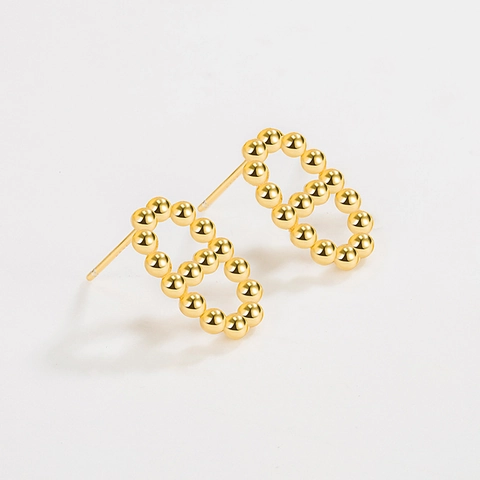 Pendientes de Botón de Plata de Ley S925 para Mujer INS Minimalista Geométrico Hebilla en H Eslabones Pendientes Oro Plata Joyería