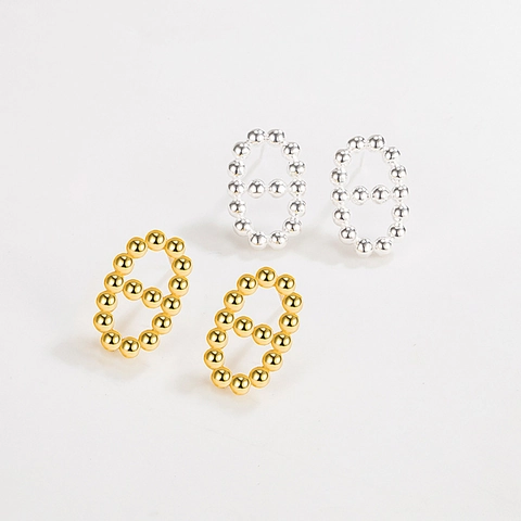 Pendientes de Botón de Plata de Ley S925 para Mujer INS Minimalista Geométrico Hebilla en H Eslabones Pendientes Oro Plata Joyería