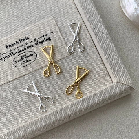 Kreative Schere Form 925 Sterlingsilber Creolen Für Damen Einzigartige Minimalistische Stilisierte Modeschmuck Zubehör Geschenk