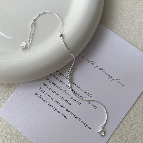 Pulsera de Cadena de Serpiente de Plata de Ley 925 Minimalista para Mujer Pulsera de Cadena de Cuentas Ajustable Joyería de Moda