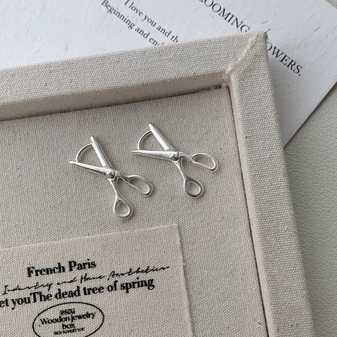 Kreative Schere Form 925 Sterlingsilber Creolen Für Damen Einzigartige Minimalistische Stilisierte Modeschmuck Zubehör Geschenk